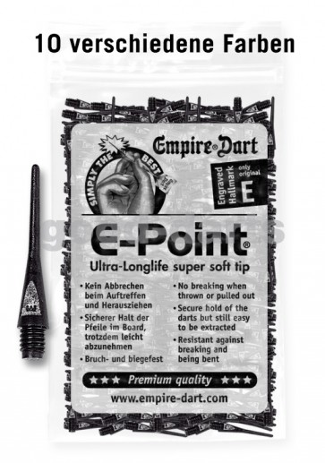 500 Pcs. E-Point Soft Dart Tips (lang)