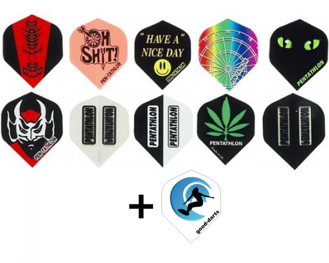 60 Pentathlon Dart Flights 20 set double stable different designs 1 set of good darts Flights