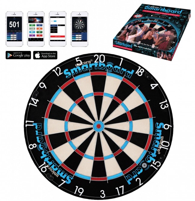 Unicorn Smartboard Bristle Bluetooth and App Compatible Dartboard