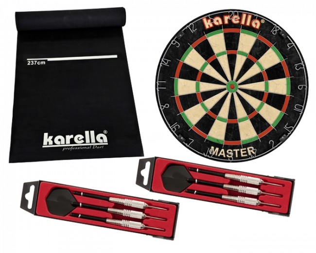 Dartboard Karella Set mit Set Dartmatte 2 ST-1 