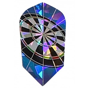 2D Hologram Silver Dartboard Slim Flights