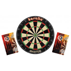  Dartboard Karella Master im Set inklusive 2 Satz Karella Steeldarts 